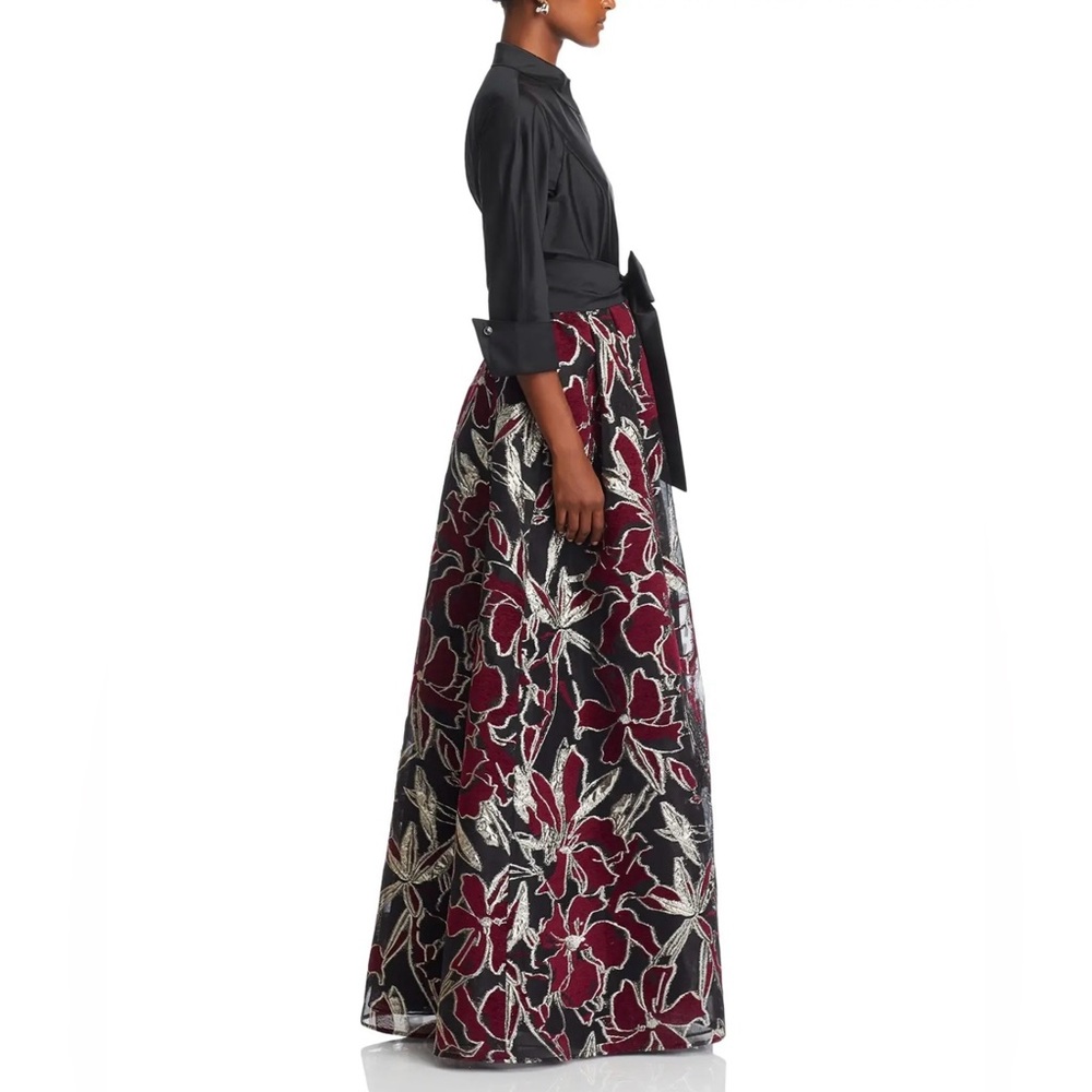 Rickie Freeman for Teri Jon Metallic Jacquard Gown - Picture 13 of 15